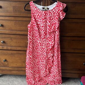 Eva Franco Red and White Patterned Mini Dress